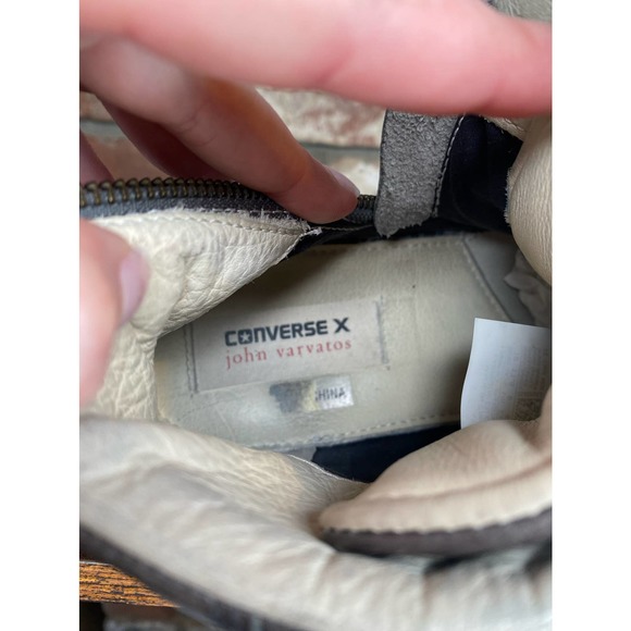 John Varvatos x Converse Distressed Leather Mid Weapon High Top Sneakers - Picture 8 of 16